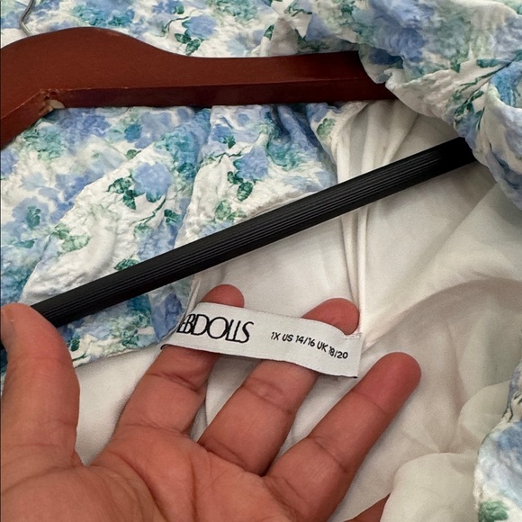 REBDOLLS FORGET ME NOT FLORAL ASYMMETRICAL MAXI BODYCON DRESS 1X - Picture 6 of 6